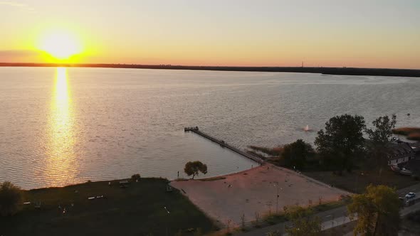 Beautiful Lake Side Panorama In Lithuania alt