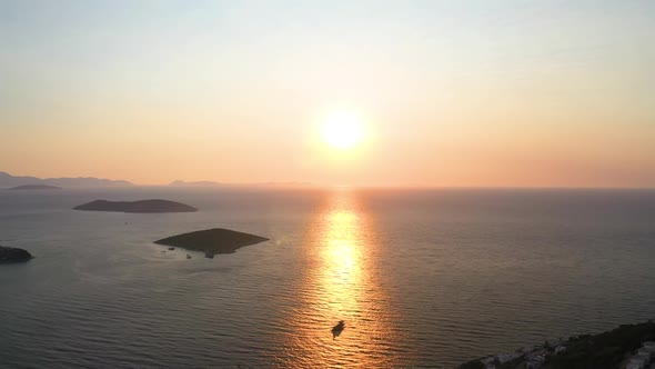 Sunset and island Drone 4 alt