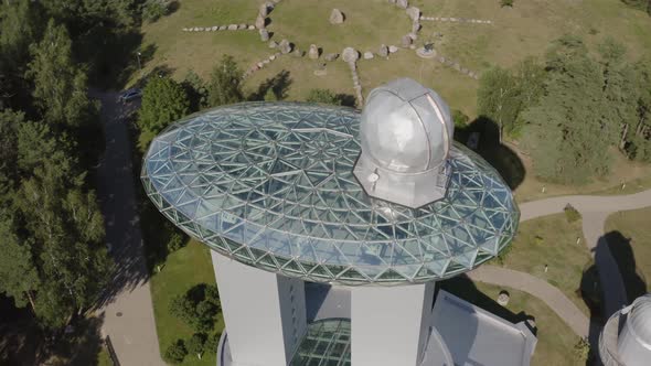 Modern Observatory Dome in Moletai, Lithuania alt