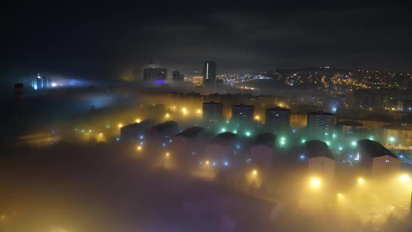 8K Fog In The City At Night