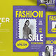Purple Yellow Bold Fashion Sale Flyer Set 