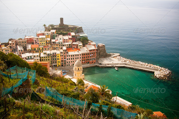 Vernazza At Midday In The Sun - Stock Photo - Images