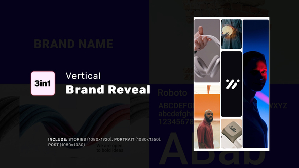 Vertical Brand Reveal Logo Stings template preview