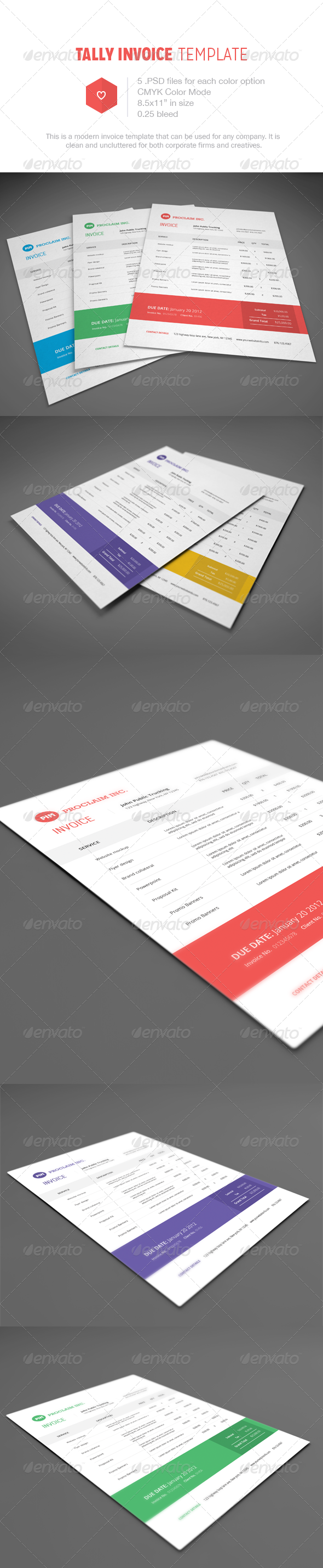 Tally Invoice Template - Proposals & Invoices Stationery