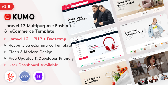 Kumo – Laravel 12 Multipurpose Fashion & eCommerce Template
