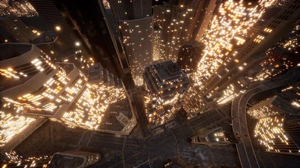 Night Landmark and Aerial View of the City alt