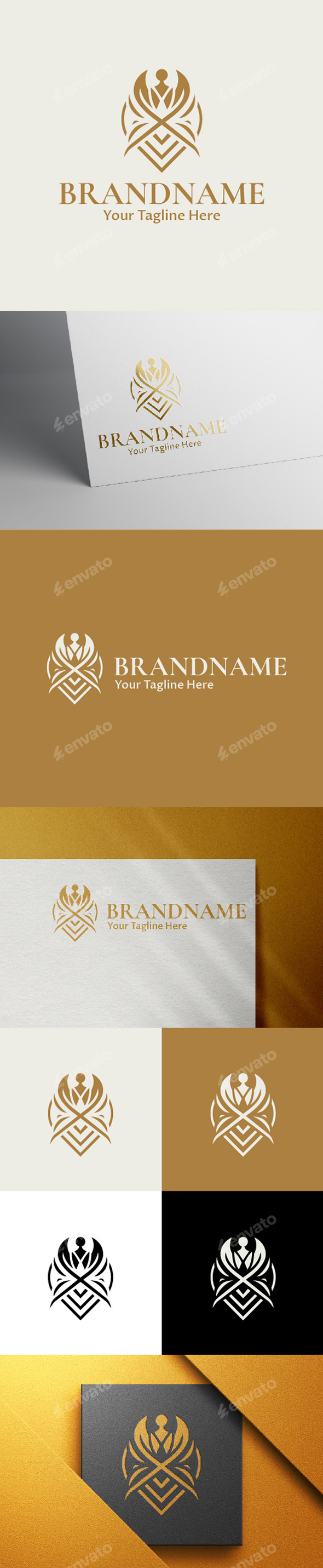 Abstract Gold Logo Template – Elegant Symbol for Law, Business, and Premium Brands