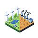 Isometric Climate Change with Renewable Energy vs Pollution 