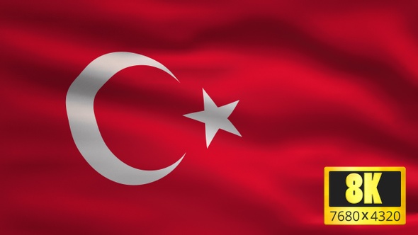 8K Turkey Windy Flag Background alt