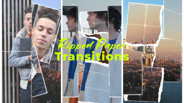 Vertical Ripped Paper Transitions Elements template preview