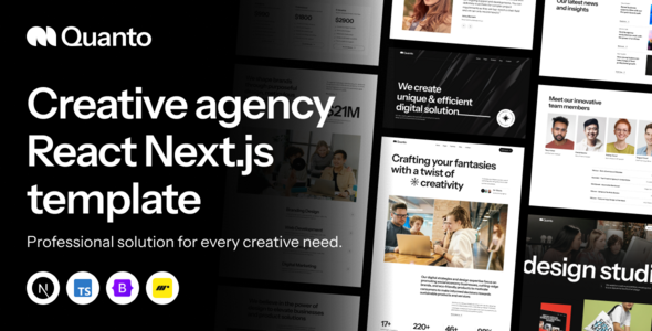 Quanto – Creative Agency & Portfolio React Next.js Template