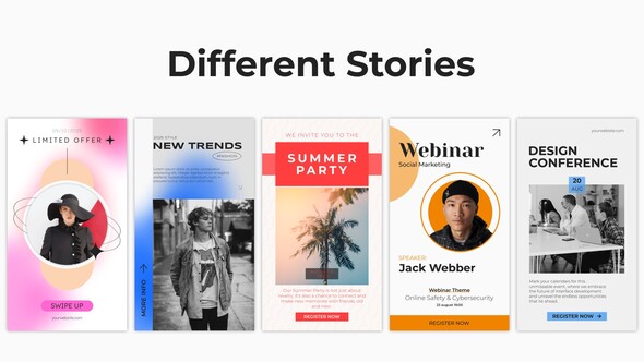 Different Stories Elements template preview