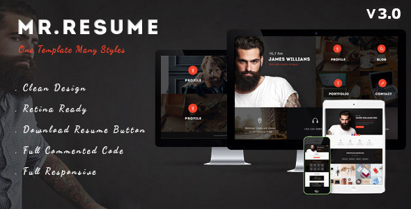 Morgan – Resume, vCard, Personal, Profile and Portfolio WP Theme