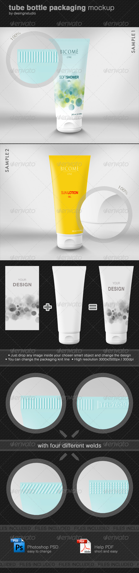 Tube Bottle Packaging Mock-Up - Beauty Packaging