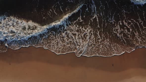 Top View From a Drone of the Coastline at High Tide alt