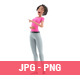 3D Beautiful Woman Laughing Standing 