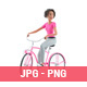 3D Beautiful Woman Riding Bicycle 