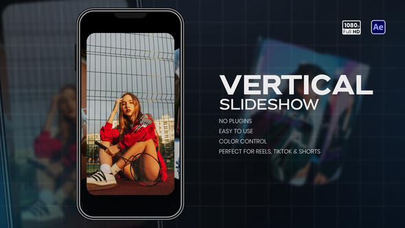 Vertical Slideshow Video Displays template preview