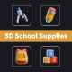 School Supplies 3D Icon Pack 