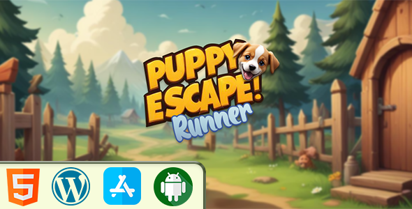 Puppy Escape Runner Game - HTML5 Construct3 Game