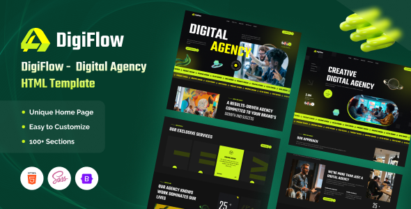 DigiFlow – Digital Agency HTML Template