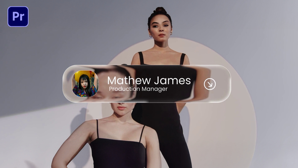 Liquid Glass Lower Third Premiere Pro template preview