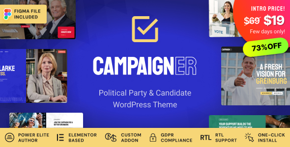 Campaigner – Political Candidate & Election WordPress Theme
