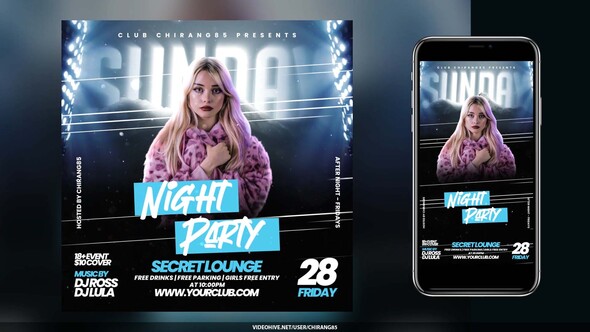 Night Club Flyer v13 Openers template preview