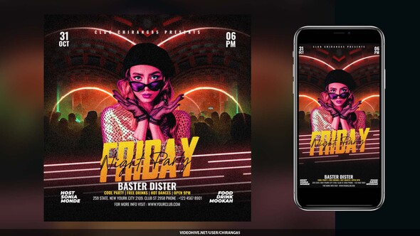 Night Club Flyer v14 Openers template preview