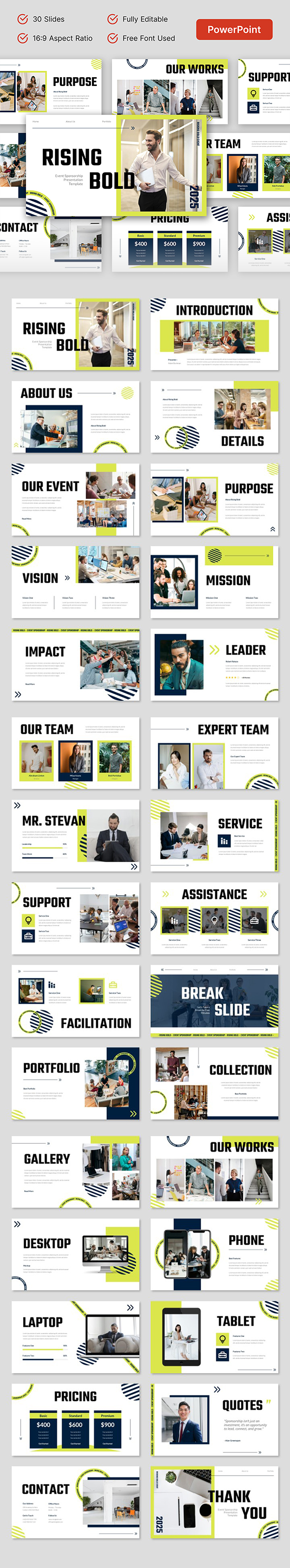 Rising Bold – Event Sponsorship PowerPoint Template
