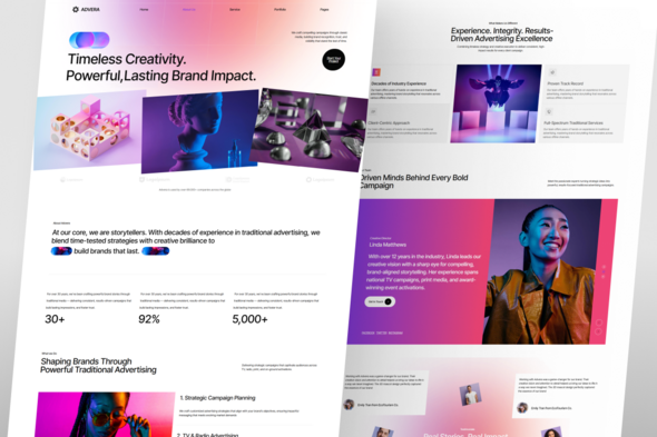 Advera Advertising Agency Elementor Template Kit for Business Promotion and Branding