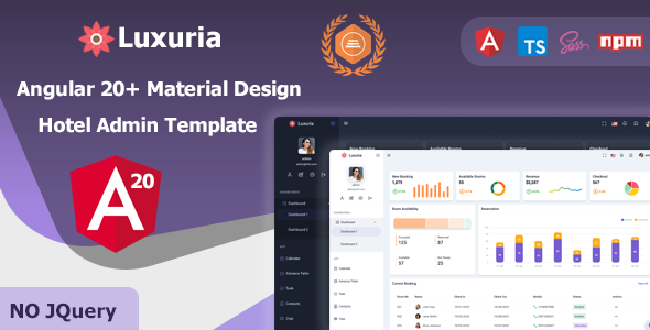 Luxuria- Angular 20+ Hotel Admin Material Design Dashboard Template ...