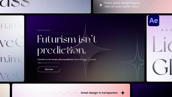Liquid Glass Typography Posters Titles template preview