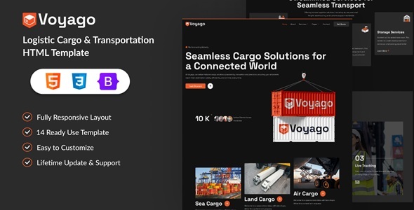 Voyago – Logistic Cargo & Transportation HTML Template