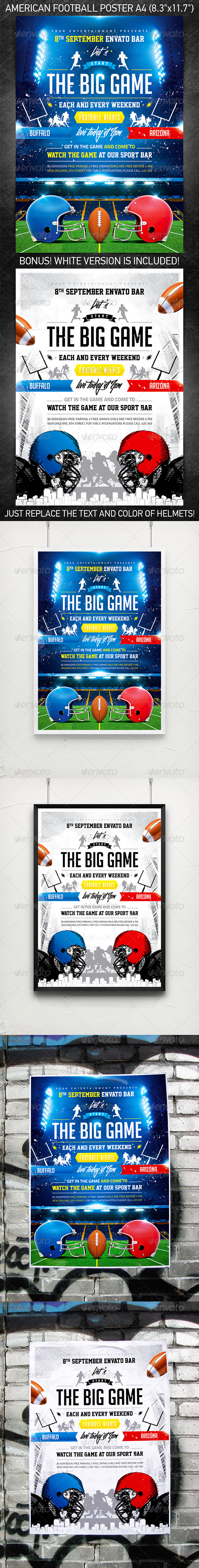 American football The Big Game Poster - Sports Events