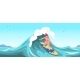 Woman Surfer on Wave 
