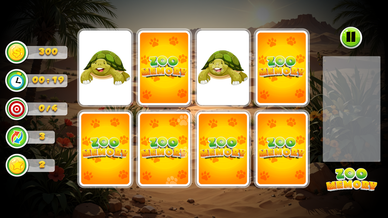 Zoo Memory - HTML5 Game 14 Levels + Mobile Version! (Construct 3 | c3p) - 3