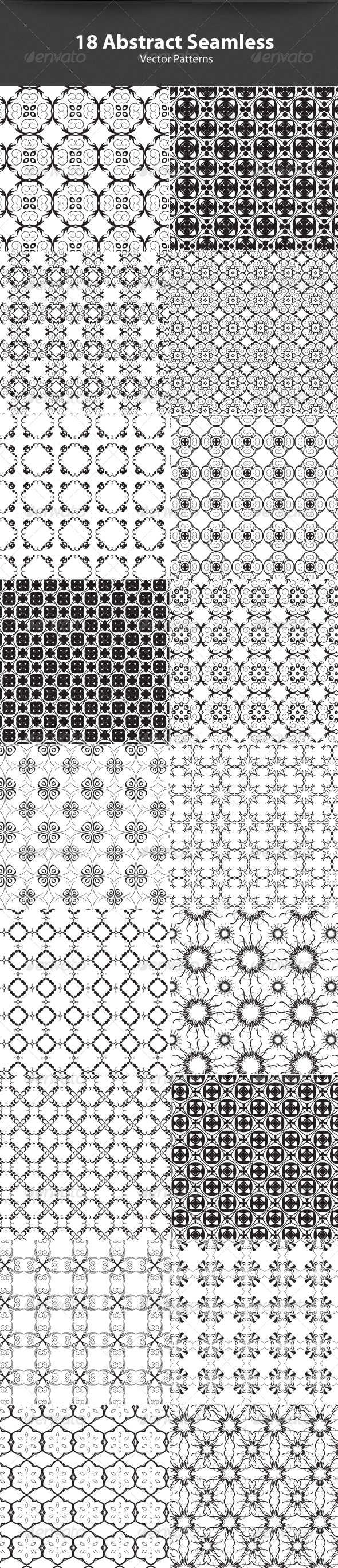 18 Minimal abstract Seamless Vector Patterns - Patterns Decorative