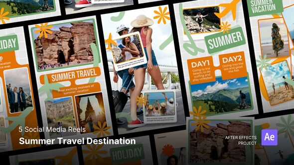 Reels - Summer Travel Destination After Effect Project Files Product Promo template preview