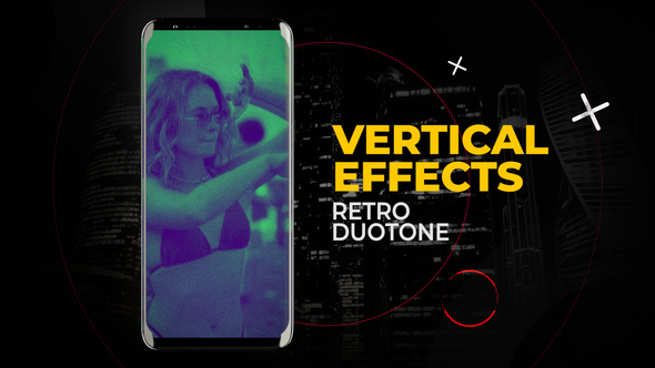 Vertical Retro Duotones Effects | After Effects Elements template preview