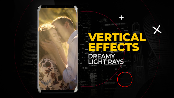 Vertical Dreamy Light Rays Effects | After Effects Elements template preview