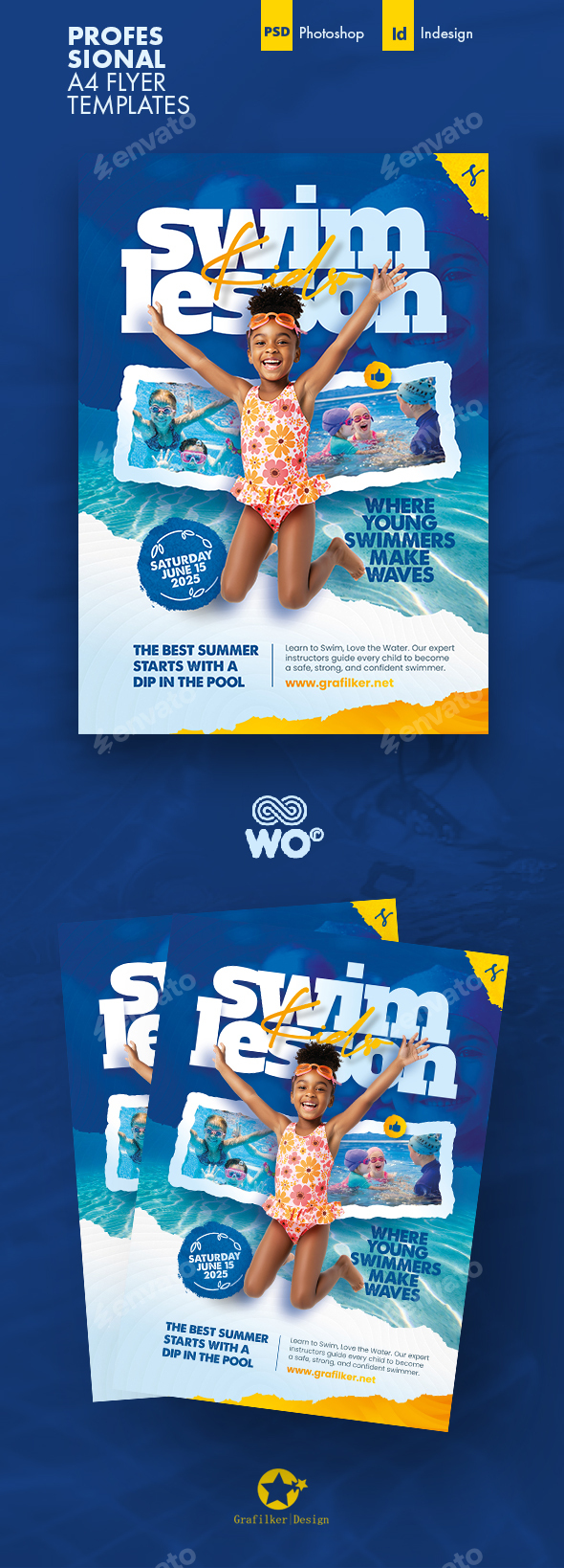 Kid Swimming Flyer Templates