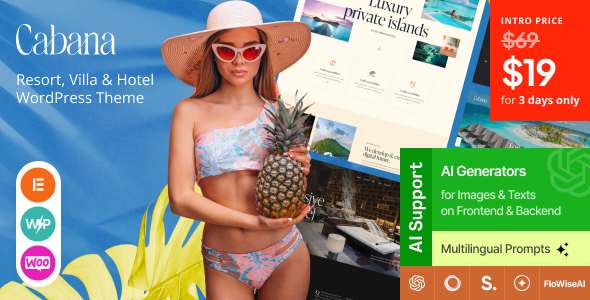 Cabana – Resort, Villa & Hotel WordPress Theme