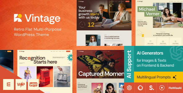 Vintage - Retro Flat Multi-Purpose WordPress Theme