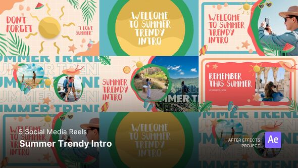 Intro/Opening Video - Summer Trendy Intro After Effects Project Files Openers template preview