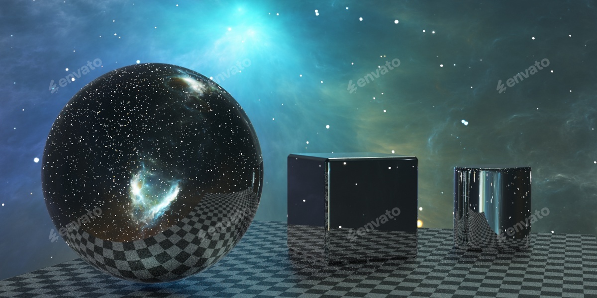 360 Degree HDRI Full Sphere Panoramic Space Background With Starfield ...