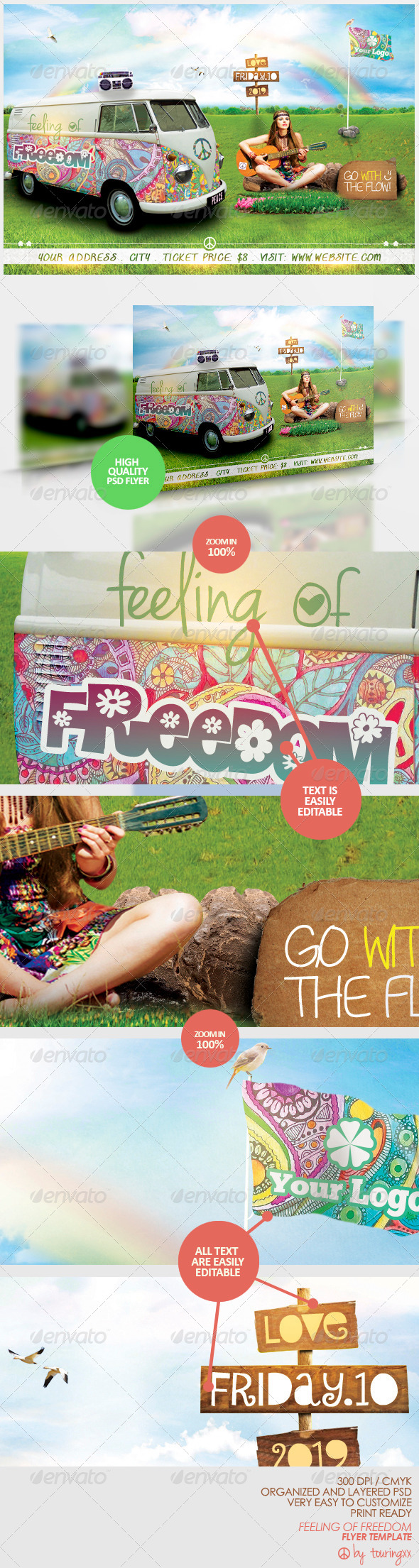 Feeling Of Freedom Flyer Template - Flyers Print Templates