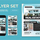 White Blue Utilitarian Real Estate Flyer Set 