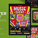 Black Quirky Illustration Music Event Flyer Set 