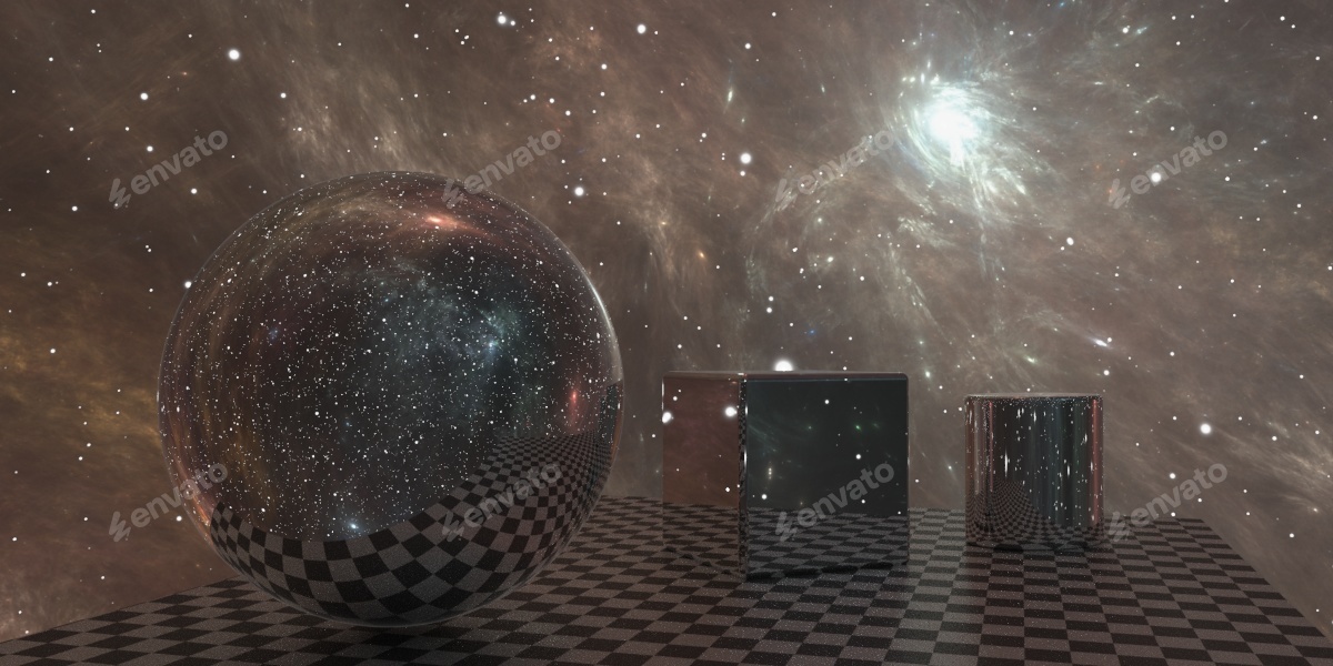 360 Degree HDRI Full Sphere Panoramic Space Background With Starfield ...